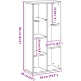  Regal za knjige boja hrasta 50x25x105 cm od konstruiranog drva | shoptok.hr