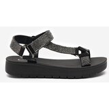 Resti Women's sandals with zircons in black Qroc- Footwear | ePonuda.com