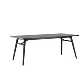 Venture Home Sleek rastezljivi pravokutni blagovaonski stol 195 × 95 cm, crni | shoptok.hr