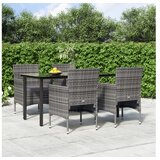  5-dijelni vrtni blagovaonski set s jastucima sivo-crni | shoptok.hr