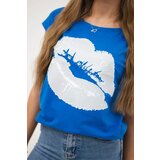 Kesi Blouse with lip print purple-blue | shoptok.hr