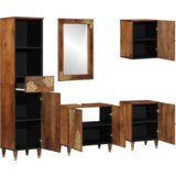 vidaXL 5-delni kopalniški set iz trdnega mangovega lesa | Shoptok.si