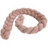 MeowBaby Ružičasti baršunasti branik za dječji krevetić 200 cm - | shoptok.hr