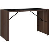  Barski stol sa staklenom pločom smeđi 185x80x110 cm poliratan | shoptok.hr