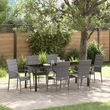 vidaXL 7-delni set jedilnice na prostem Siva poli ratan | Shoptok.si