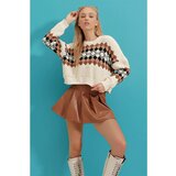 Trend Alaçatı Stili Women's Beige Crew Neck Knitwear Crop Sweater Cijene