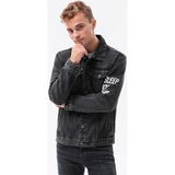 Ombre Jeans jakne Moška prehodna jeans jakna (C525BLACK/WHITE) pisana | Shoptok.si
