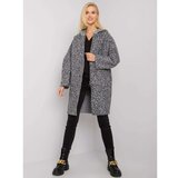 Fashion Hunters OCH BELLA Gray women's coat with a hood Cene