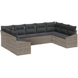  Sjedeća garnitura za vrt 9 kom. Siva poliratan 289 x 178,5 x 69 cm | shoptok.hr