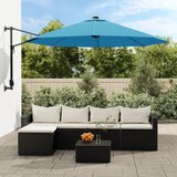 vidaXL Zidni suncobran s LED svjetlima plava boja mora 290 cm Cijene