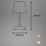 BRILO LED prigušiva punjiva stona lampa LED/3W/5V IP44 srebrna/bež | Eponuda.com