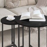  Set pomoćnih stolića 2 pcs Crni hrast | shoptok.hr