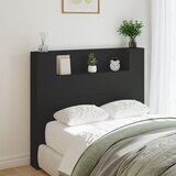  The Living Store Omarica za vzglavje postelje LED črna 120x16,5x103,5 cm - Omarica Za Vzglavje Postelje, (21484798) | Shoptok.si