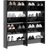  Zidni ormarići za cipele 4 kom sjajni crni 60x18x60 cm drveni | shoptok.hr