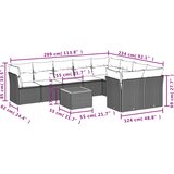  10-dijelni set vrtnih sofa s jastucima bež od poliratana | shoptok.hr