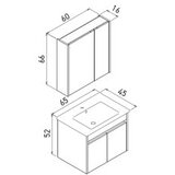 Hanah home Kupatilski ormarić sa umivaonikom i ogledalom (2 komada) Side 65 v2 780 | Eponuda.com
