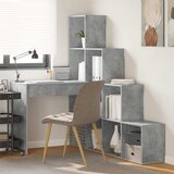 vidaXL Kutni stol s policom Betonski sivi 101,5 x 149,5 x 149,5 cm | shoptok.hr