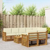  Set vanjskih sofa 9 kom. Prirodna i krem Poliester Slike