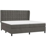  Box spring postelja z vzmetnico temno siva 200x200 cm žamet, (20788793) | Shoptok.si