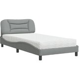  The Living Store Postelja z vzmetnico svetlo siva 100x200 cm blago - Postelja, (21500079) | Shoptok.si