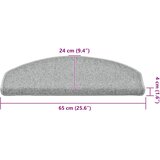  Prostirke za stepenice 30 kom 65x24x4 cm svijetlo sive poluokrugle velike | shoptok.hr