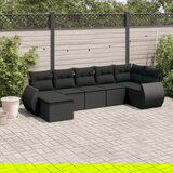vidaXL 7-dijelni set vrtnih sofa od poliratana s jastucima crni | shoptok.hr