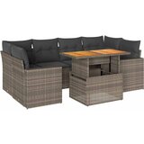 Maison Chic Seti vrtnega pohištva - Vrtna garnitura - Vrtni pohištvo set 7-delna z blazinami siv poli ratan, (21803406) | Shoptok.si