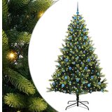  Umjetno savitljivo božićno drvce s 300 LED dioda Zelena 210 cm | shoptok.hr
