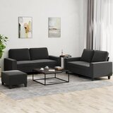  3-dijelni set sofa crni od tkanine | Eponuda.com