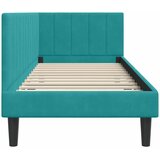  Kutni okvir kreveta s uzglavljem Tirkizna 80 cm x 200 cm Baršun | shoptok.hr