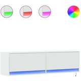 vidaXL Zidni TV ormarić s LED svjetlima bijeli 140x31x38 cm | shoptok.hr