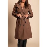 Fenzy Eleganten Trenčkot Z Gumbi, Rjav | Shoptok.si
