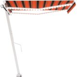  Ročno zložljiva tenda z LED lučmi 350x250 cm oranžna in rjava, (20803748) | Shoptok.si