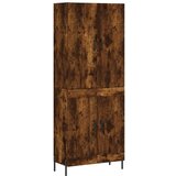 vidaXL Visoka komoda dimljen hrast 69,5x34x180 cm inženirski les, (20805925) | Shoptok.si