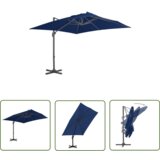  The Living Store Previsni senčnik z aluminijastim drogom 3x3 m sinje moder - Previsni Senčnik, (21742689) Cene