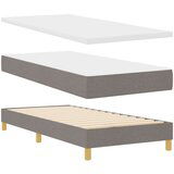 vidaXL Box Spring Postelja s Vzmetnico Taupe 90x200 cm Tkanina, Vzglavje z gumbi taupe 90 cm Tkanina | Shoptok.si