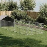 vidaXL Vanjska kućica za pse sa stazom 8x2x1,5 m pocinčani čelik | shoptok.hr