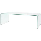 vidaXL Klubska mizica iz kaljenega stekla 98x45x30 cm prozorna Cene