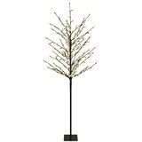  LED božićno drvce s kuglama Crna 18 x 18 x 150 cm Čelik | shoptok.hr