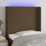 vidaXL LED uzglavlje tamnosmeđe 103 x 16 x 118/128 cm od tkanine Cijene