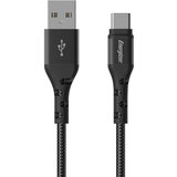 Energizer Polnilni in podatkovni kabel USB-A na USB-C iz pletenega najlona 2m proti zapletanju, Črna, (5000220142) | Shoptok.si