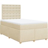 vidaXL Box spring postelja z vzmetnico krem 120x190 cm blago, (21306628) Cene