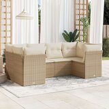 vidaXL 6-dijelni set vrtnih sofa s jastucima bež od poliratana | shoptok.hr