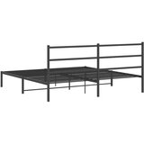  Metalni okvir za krevet s uzglavljem crni 193x203 cm | shoptok.hr