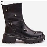 Boto Women's Eco Leather Ankle Boots With Zipper And Decorative Details Black Reritha | ePonuda.com