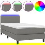 Maison Chic Box spring postelja - Vzmetna postelja z vzmetnico LED temno siva 90x190 cm blago SL21485, (21900521) Cene