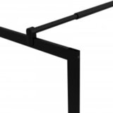 Pregrada za tuš s policom crna 90x195 cm staklo ESG i aluminij | shoptok.hr
