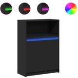 Maison Chic Komoda - Predalnik z LED črna 72x34x100 cm inženirski les, (21722478) Cene