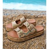 D/CEO Golden sandals with buckles on the straps Rider | Shoptok.si