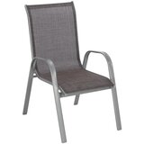 Ambia Garden STOL aluminij, jeklo srebrne barve, svetlo rjava | Shoptok.si